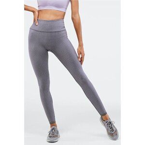 Fabletics High-Waisted Seamless Rib Leggings Ribbed Gray Women's XS